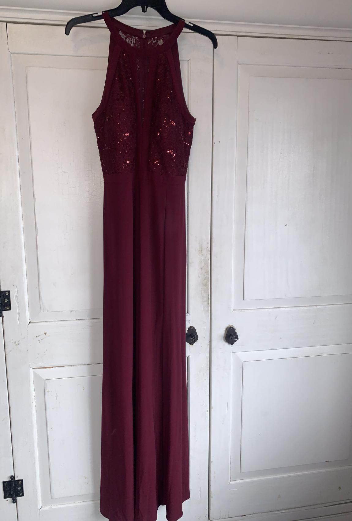 Night Way Collection Size 10 Lace Red Floor Length Maxi on Queenly