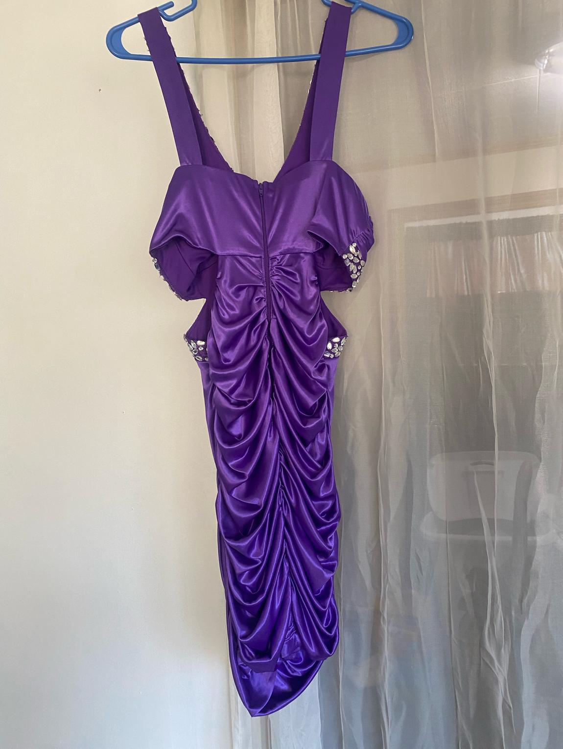 Deb Size 2 Satin Purple Cocktail Dress on Queenly