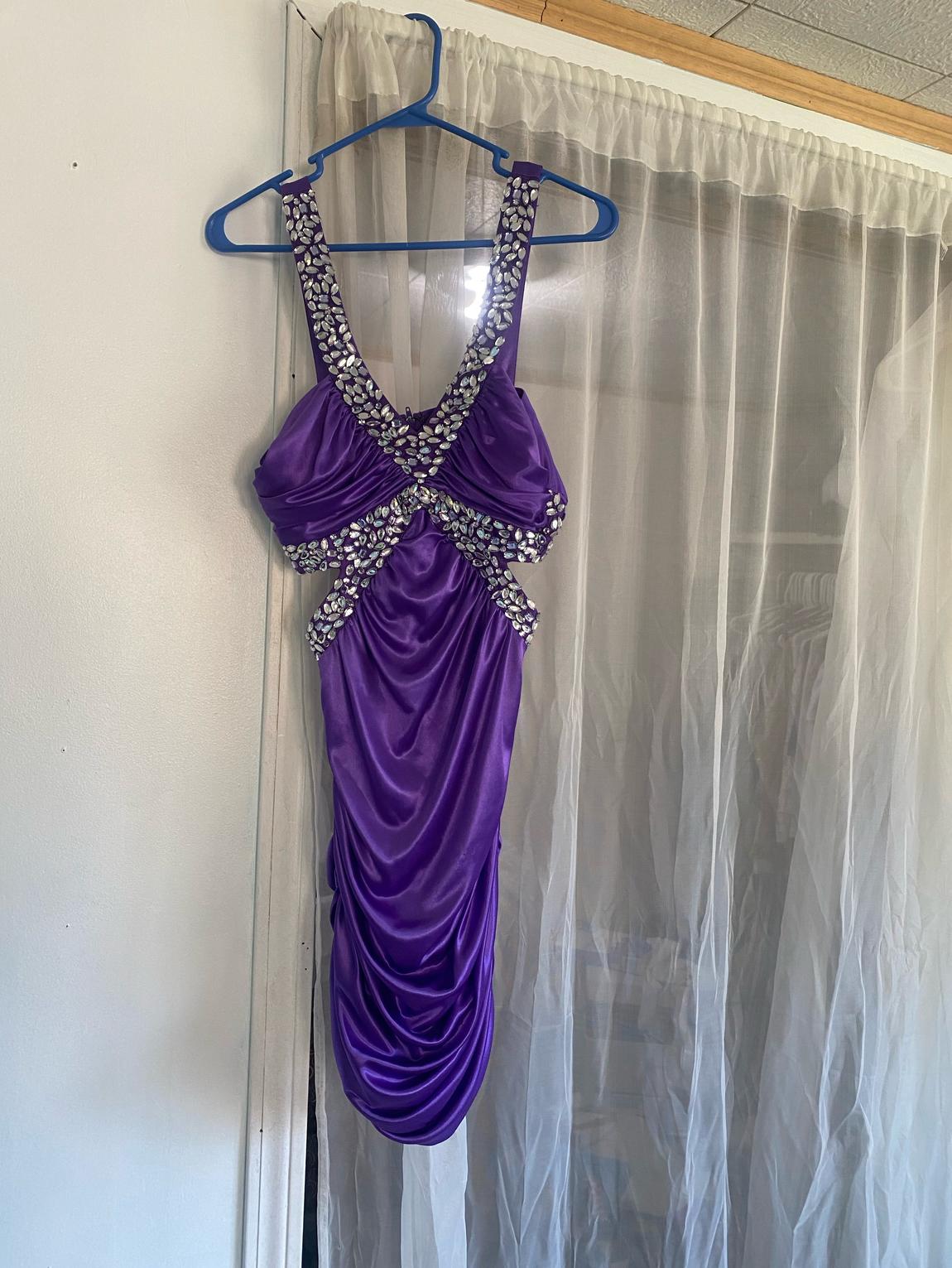 Deb Size 2 Satin Purple Cocktail Dress on Queenly