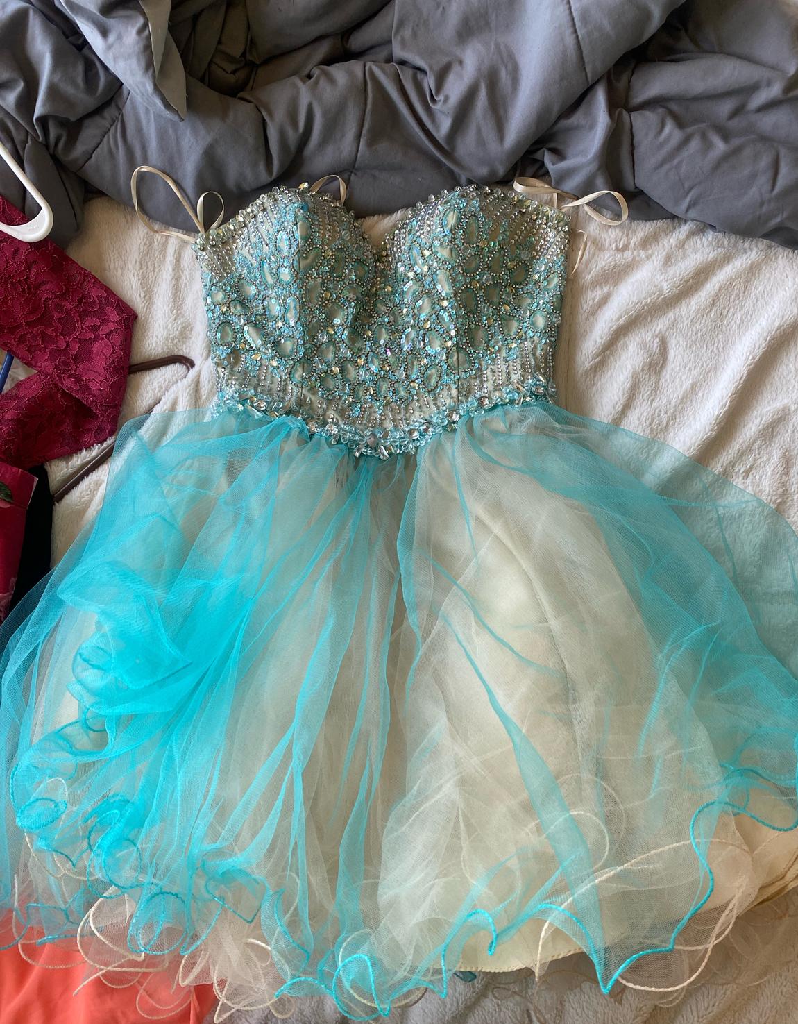 Size 0 Strapless Multicolor Ball Gown on Queenly