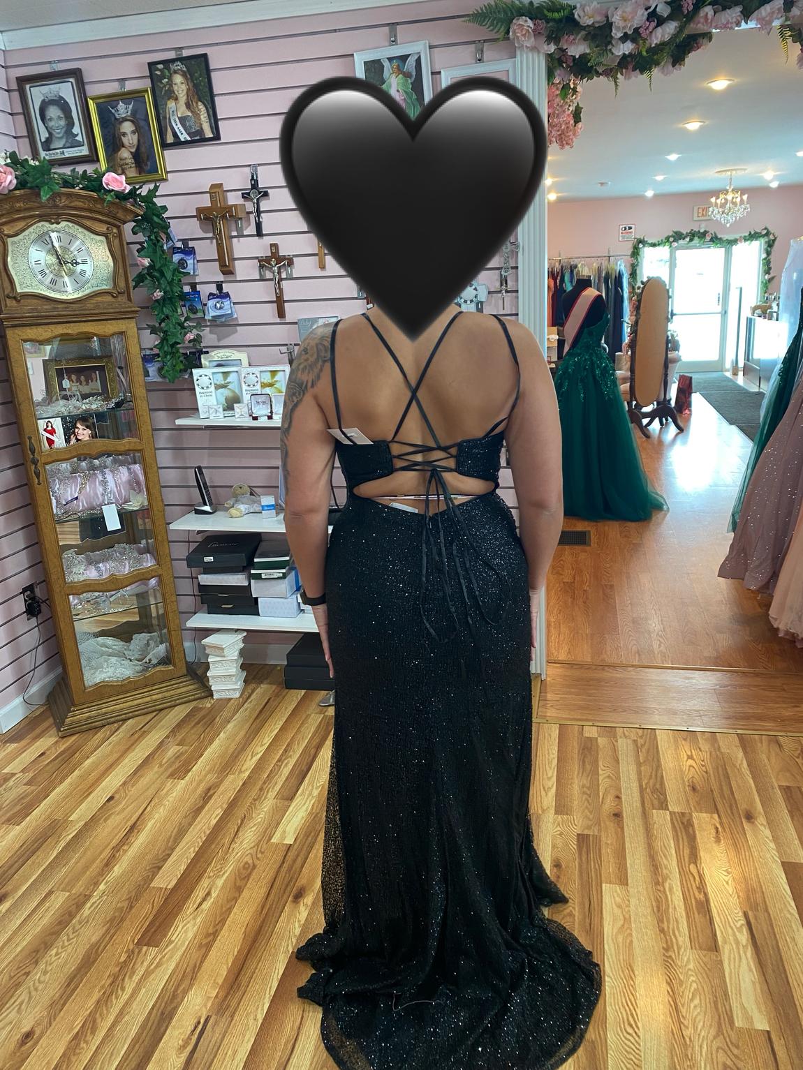 Size 12 Prom Black Ball Gown on Queenly