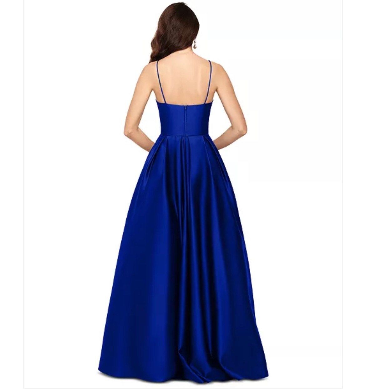 Size 8 Prom Satin Royal Blue Ball Gown on Queenly