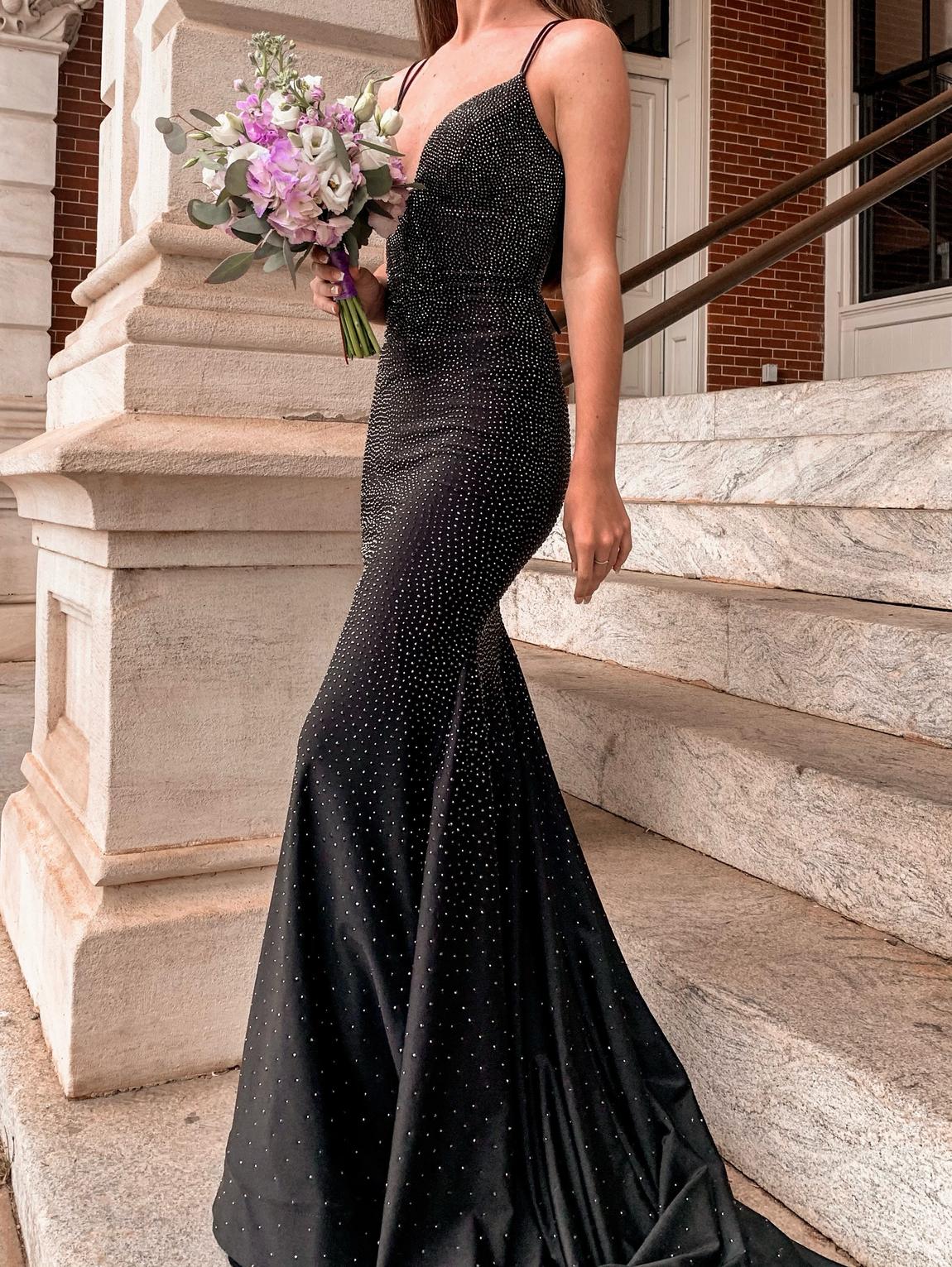 Sherri Hill Size 00 Prom Sequined Black Floor Length Maxi on Queenly