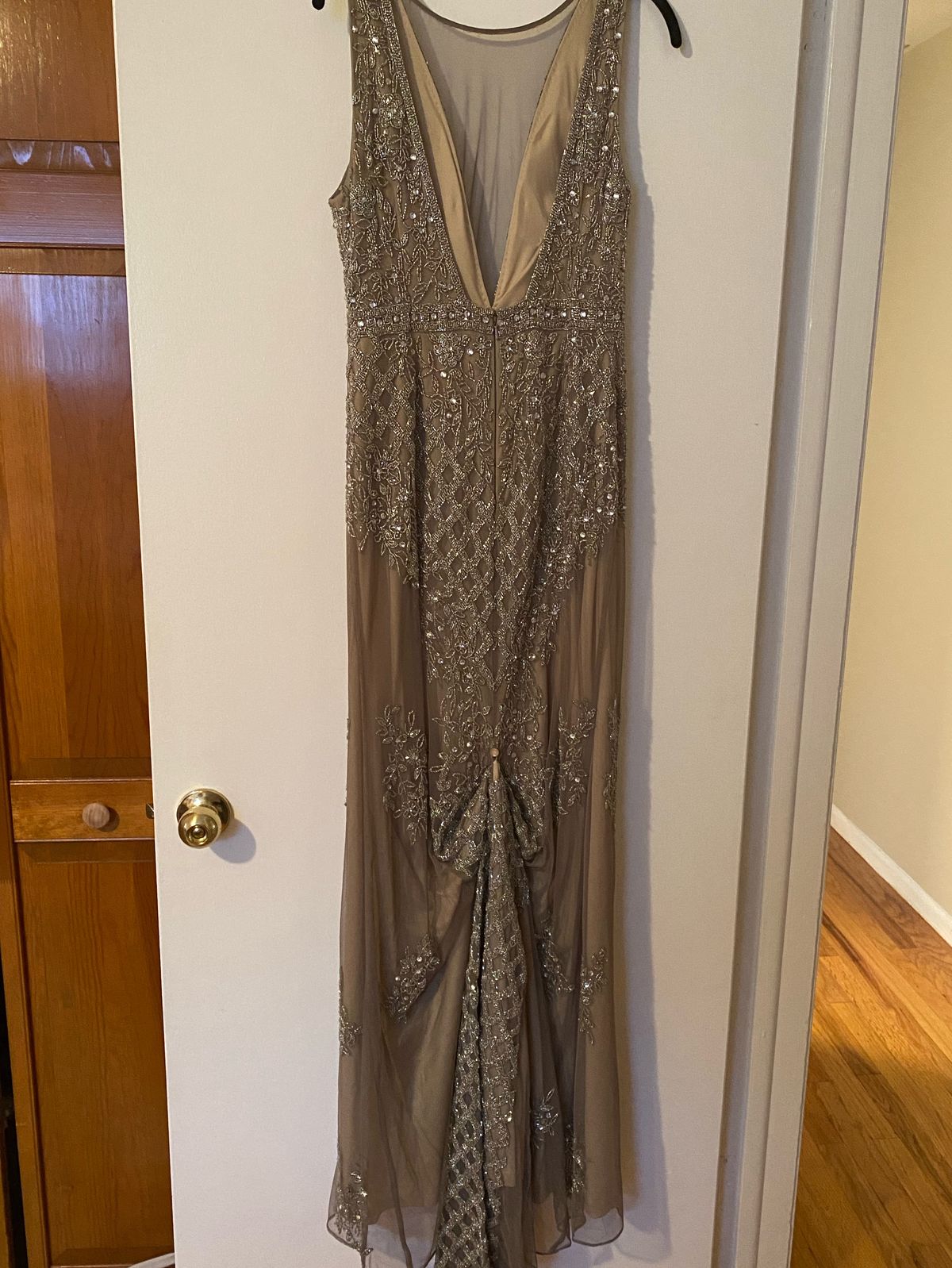 Smarts Size 10 Prom Sequined Nude Floor Length Maxi on Queenly