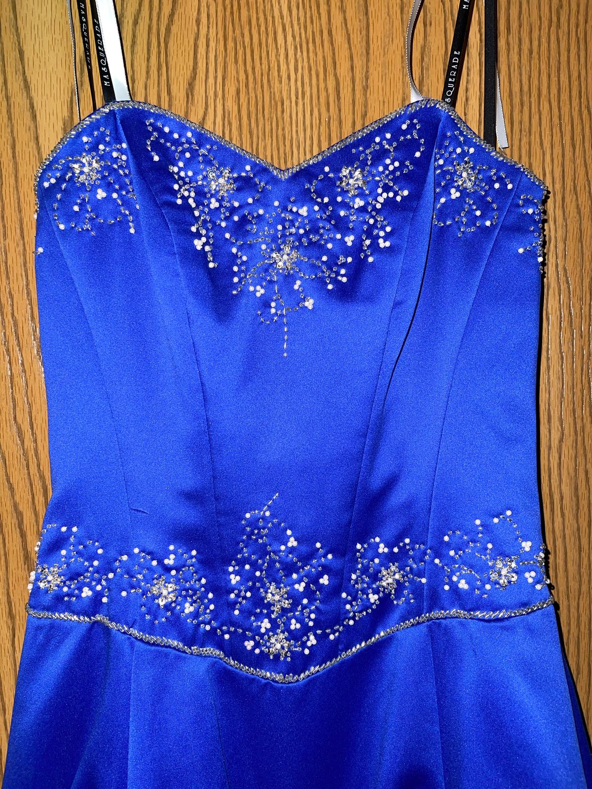 Size 6 Homecoming Sequined Royal Blue Ball Gown on Queenly