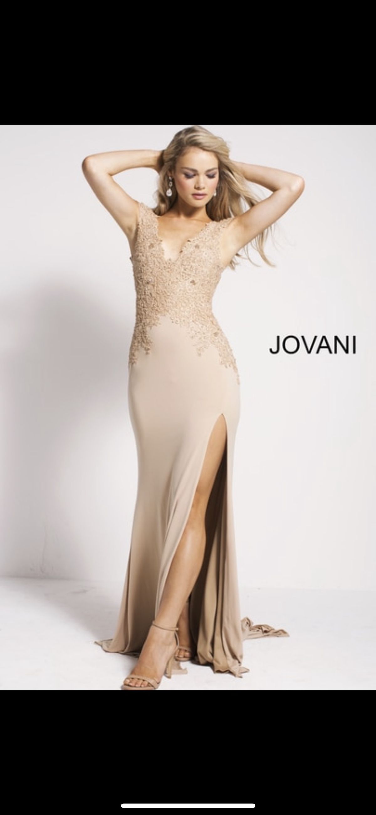 Jovani Size 0 Prom Sheer White Mermaid Dress on Queenly