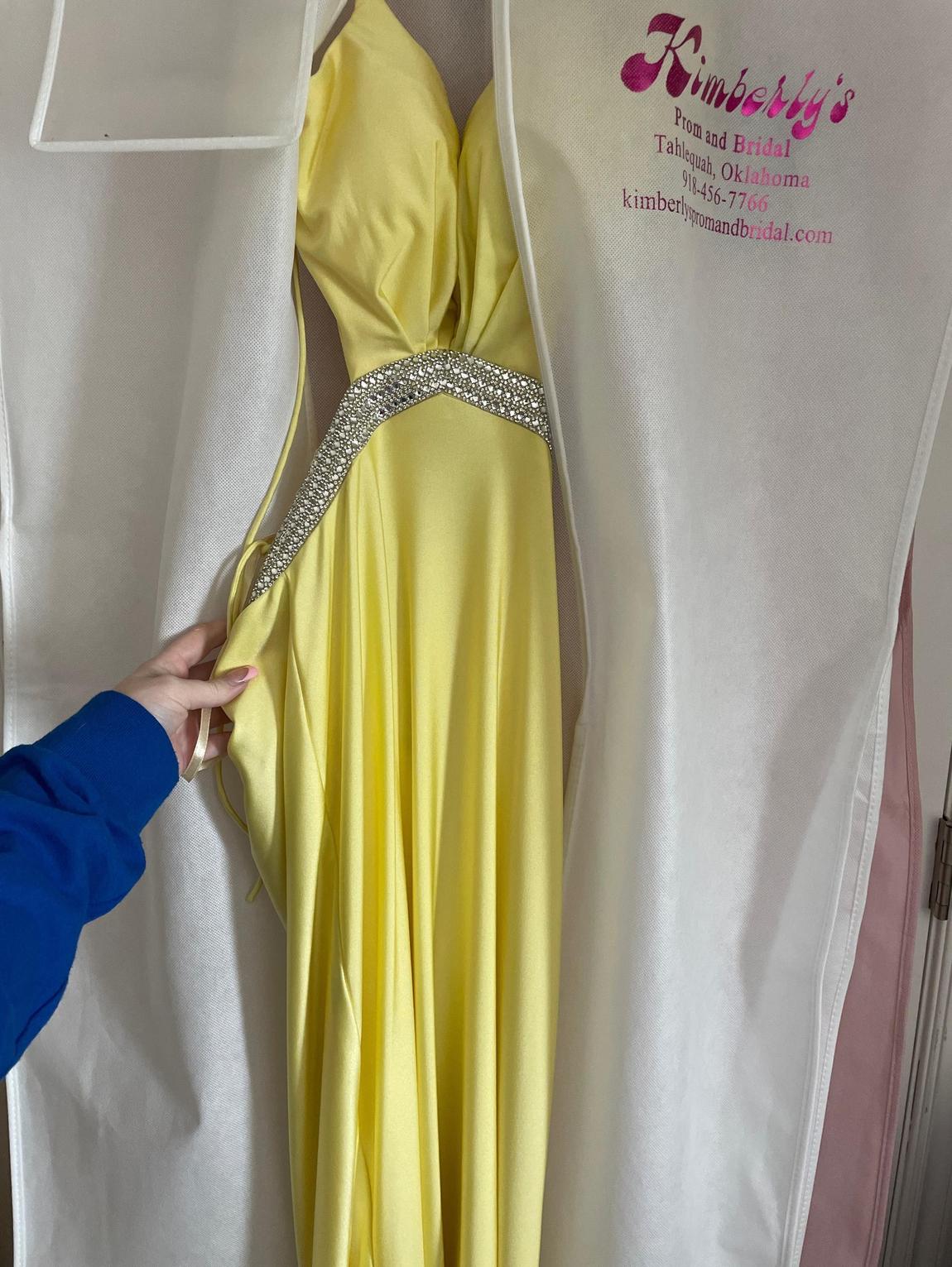 Jolene Size 00 Prom Sequined Yellow Floor Length Maxi on Queenly