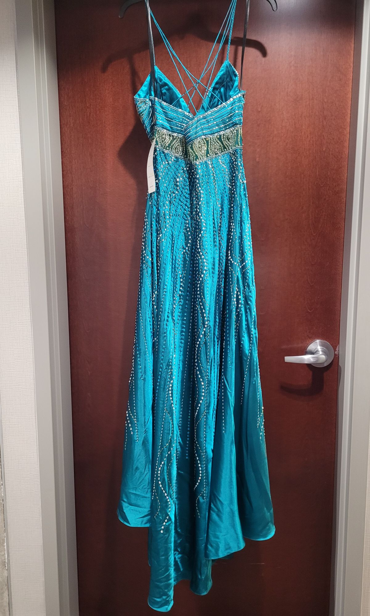 Style 6605 Riva Designs Size 12 Blue Mermaid Dress on Queenly