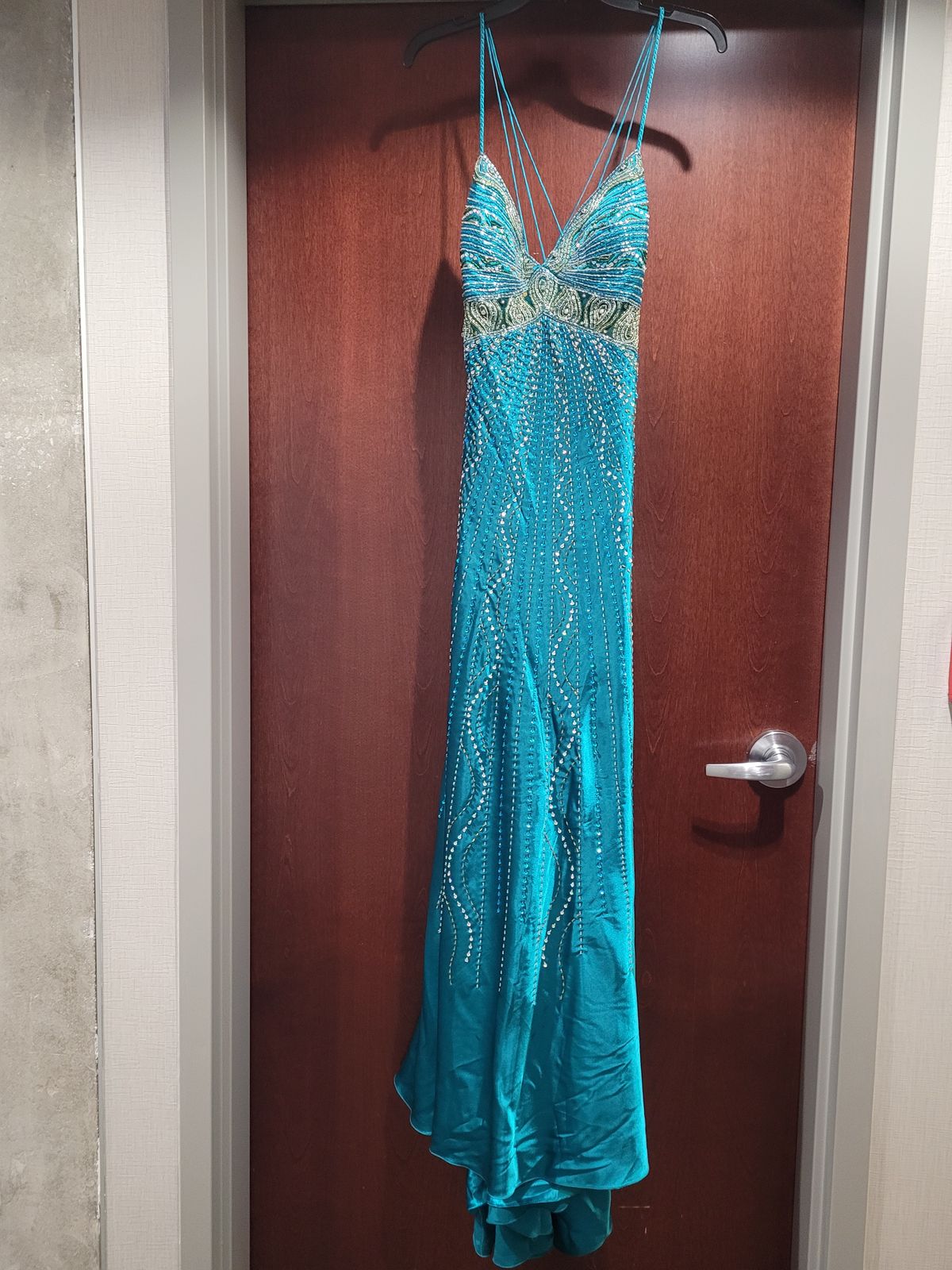 Style 6605 Riva Designs Size 12 Blue Mermaid Dress on Queenly