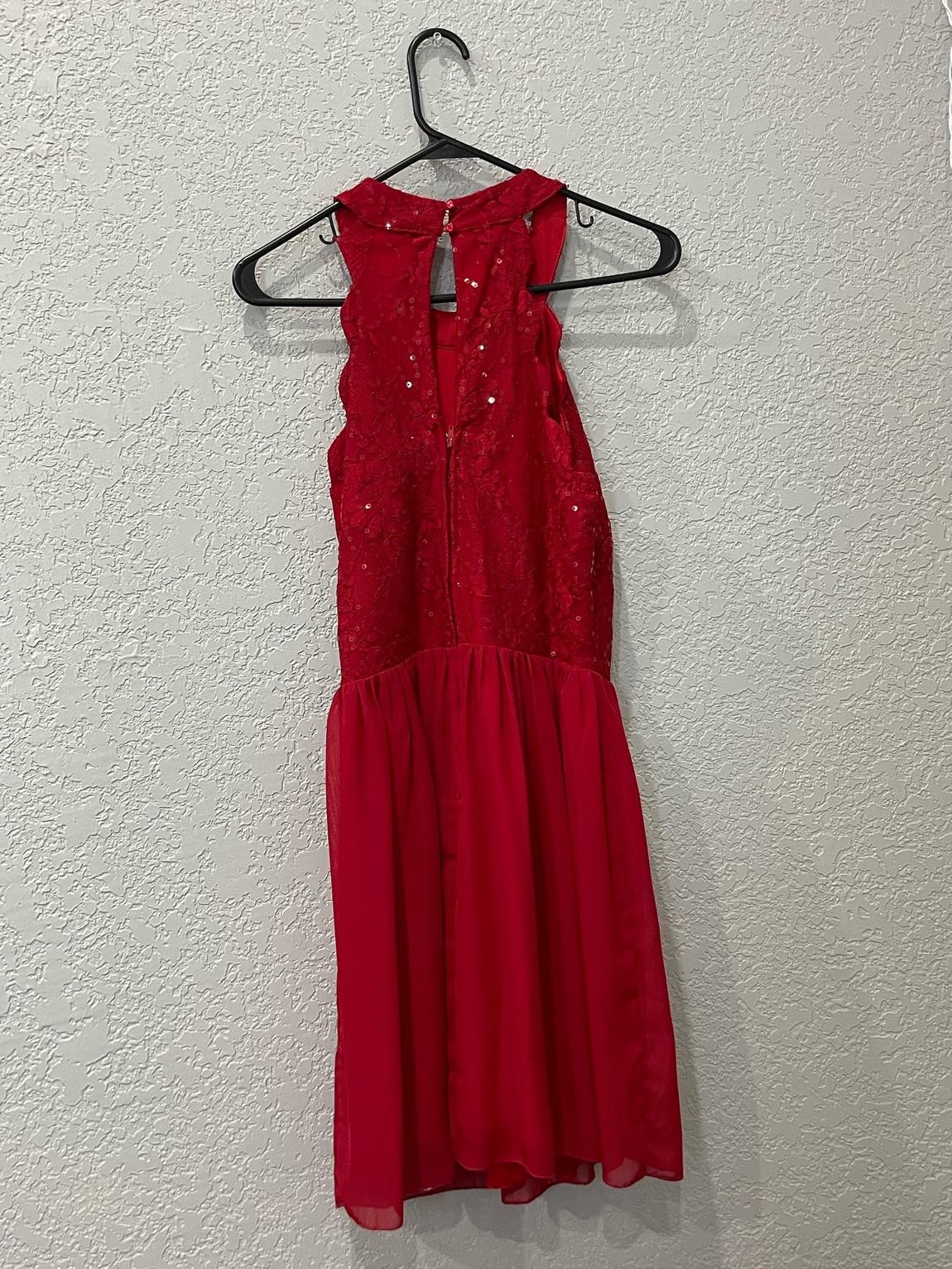 Girls Size 7 Nightclub Red Cocktail Dress on Queenly