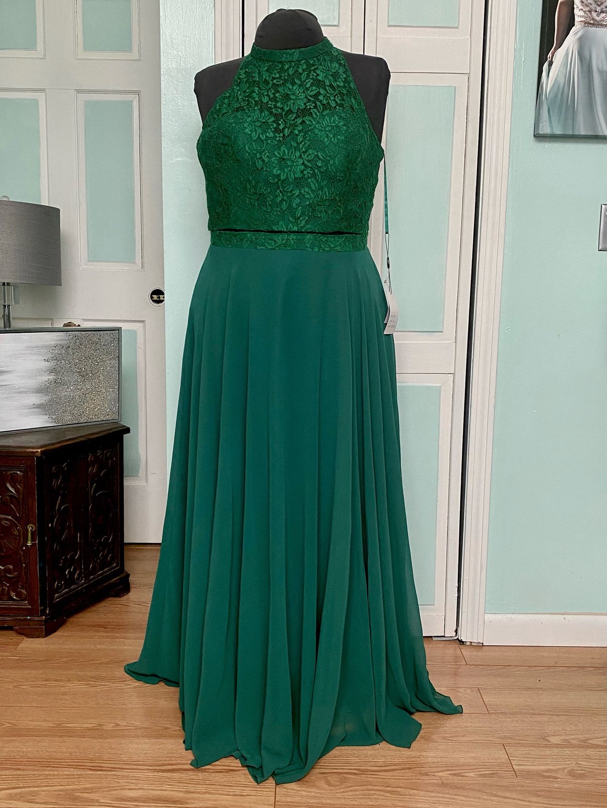 Clarisse Plus Size 24 Prom Lace Green A-line Dress on Queenly