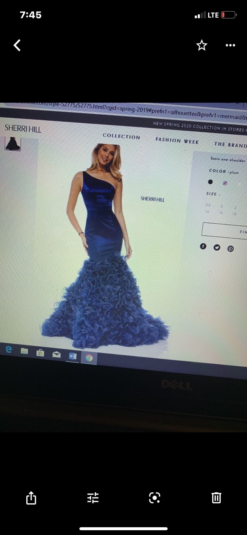 Sherri Hill Size 4 Prom One Shoulder Satin Burgundy Purple Mermaid Dress on Queenly