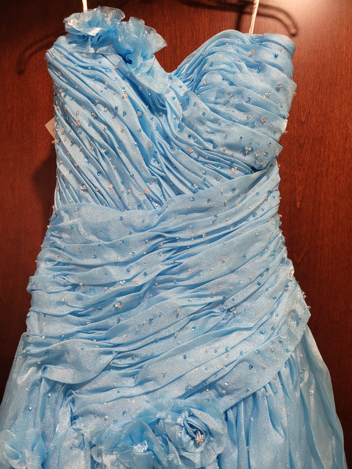 Style 3191 Mary's Bridal Size 12 Turquoise Blue A-line Dress on Queenly