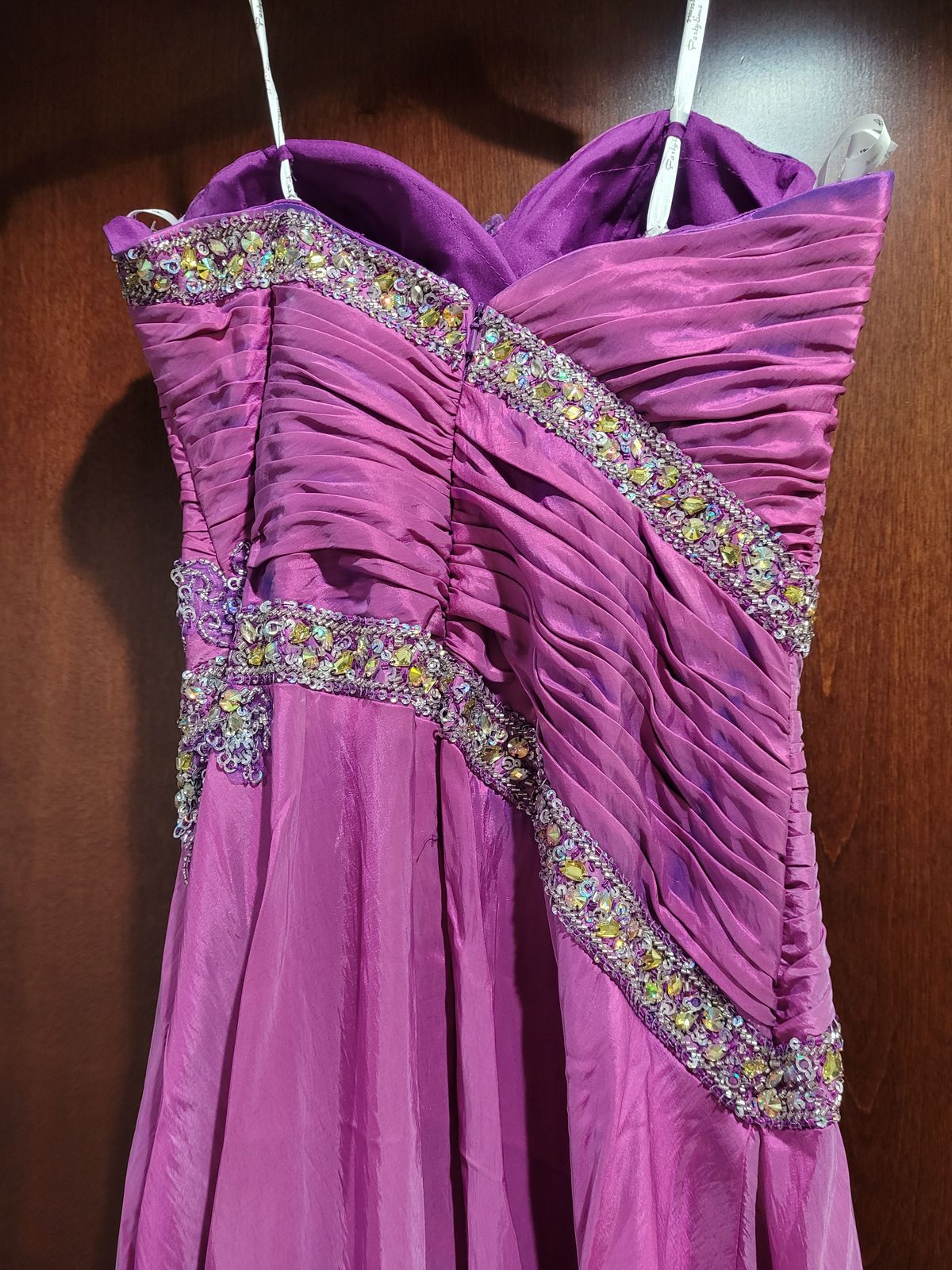 Style 6410 Rachel Allan/Partytime Formals Size 12 Prom Sequined Purple A-line Dress on Queenly