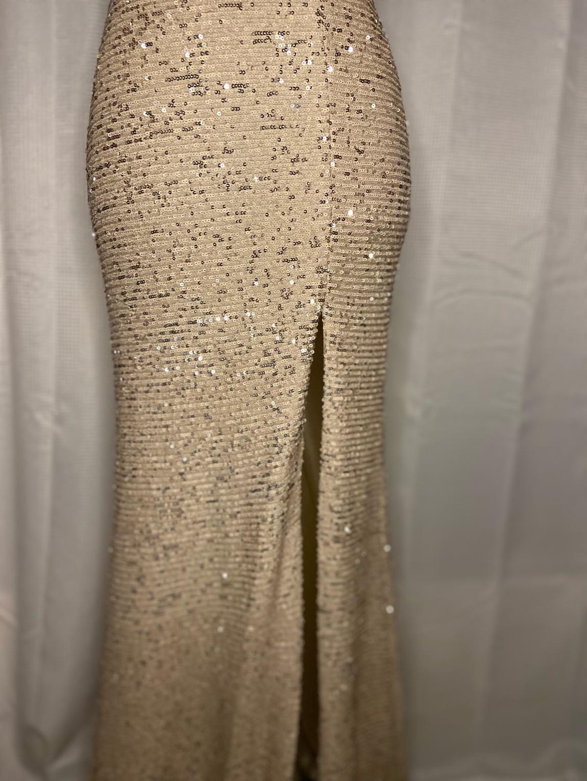 Size 0 Nude Floor Length Maxi on Queenly