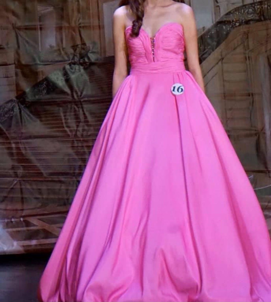 Sherri Hill Size 0 Prom Sequined Hot Pink Ball Gown on Queenly