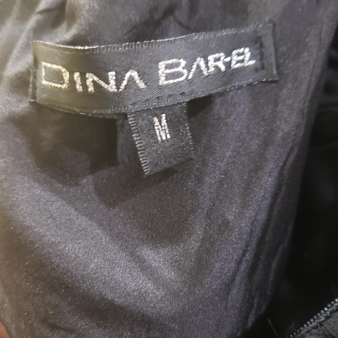 Dina Bar-El Size 8 Plunge Satin Black Floor Length Maxi on Queenly