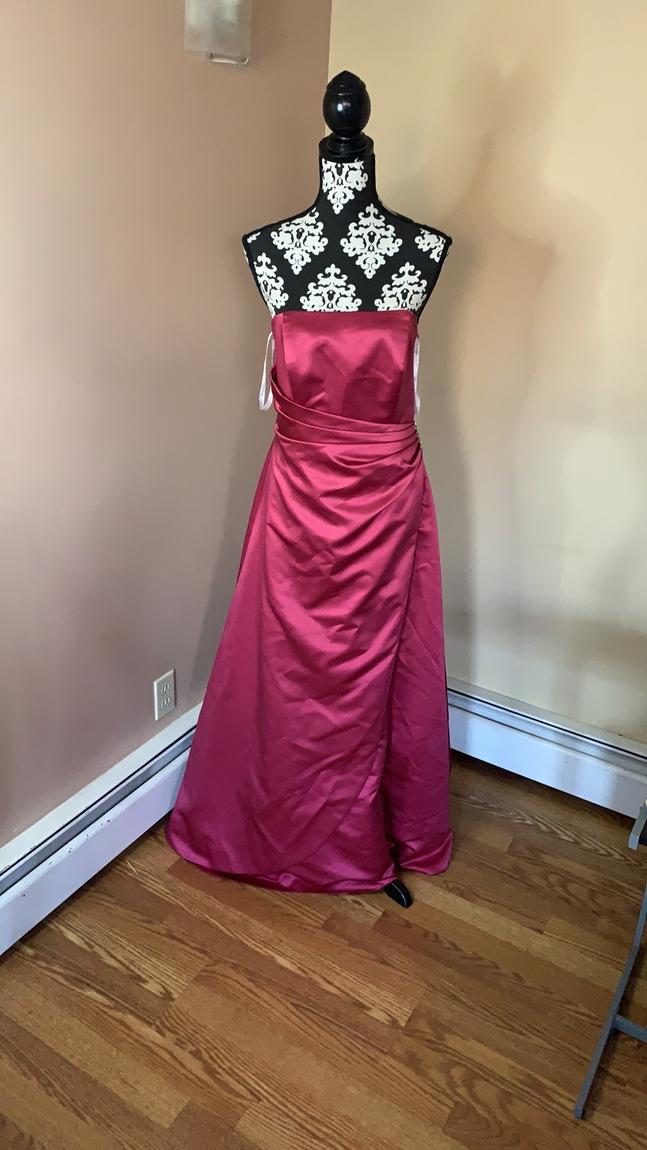 Size 10 Prom Strapless Pink A-line Dress on Queenly