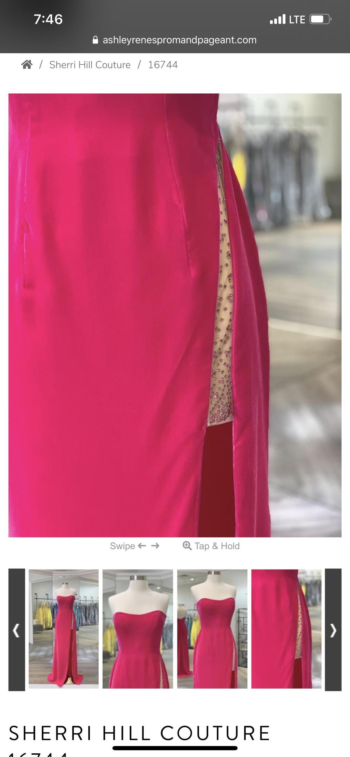 Size 2 Velvet Pink Side Slit Dress on Queenly