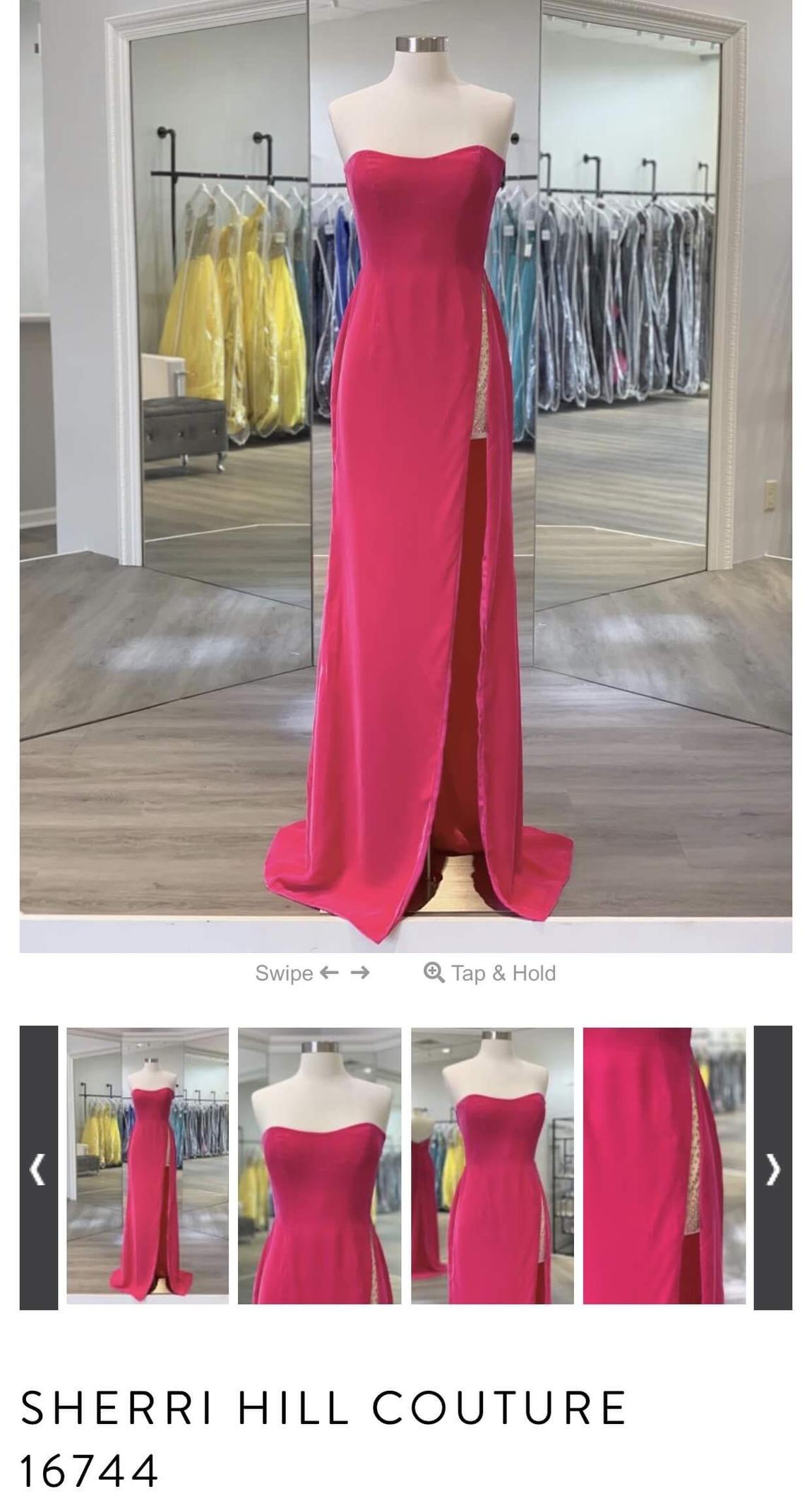 Size 2 Velvet Pink Side Slit Dress on Queenly