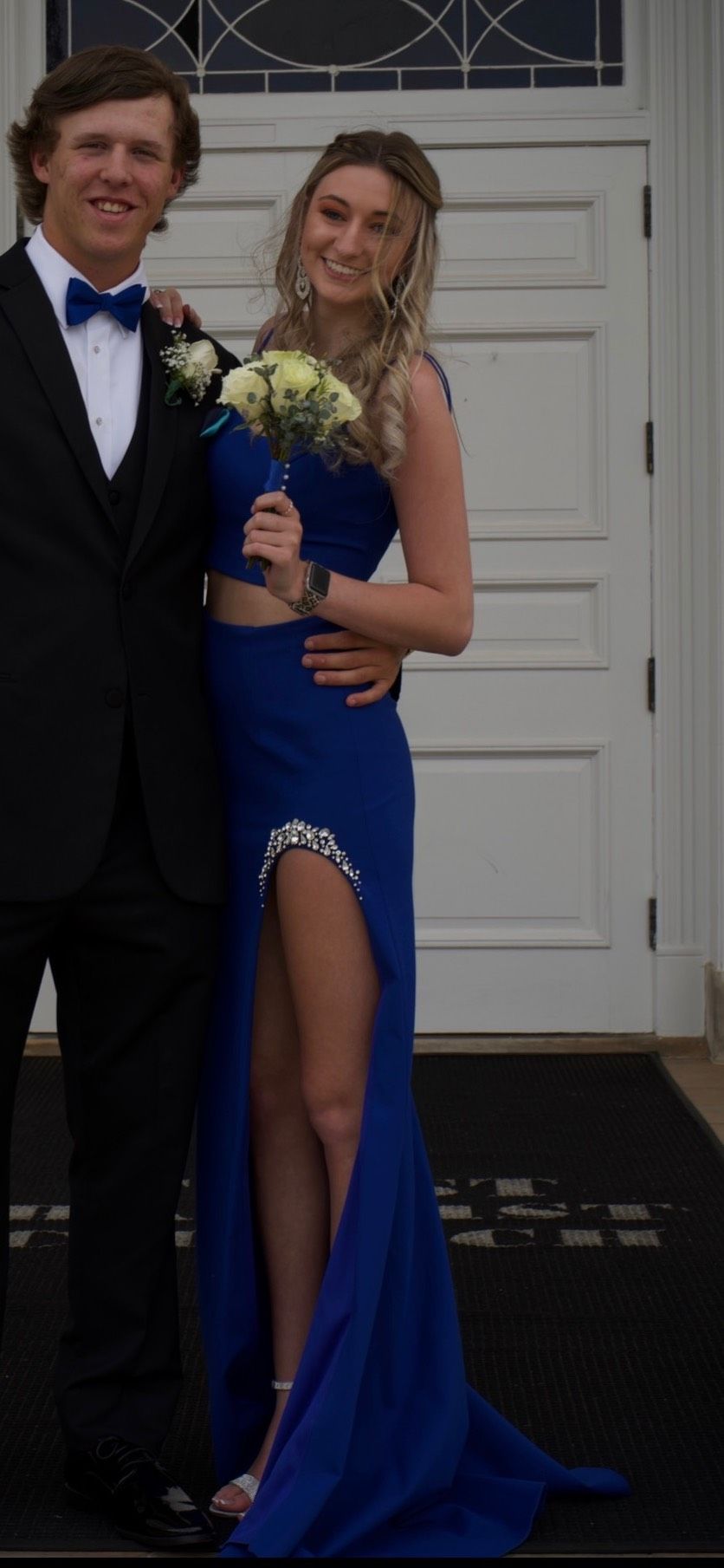 Sherri Hill Size 0 Prom Sequined Royal Blue Floor Length Maxi on Queenly