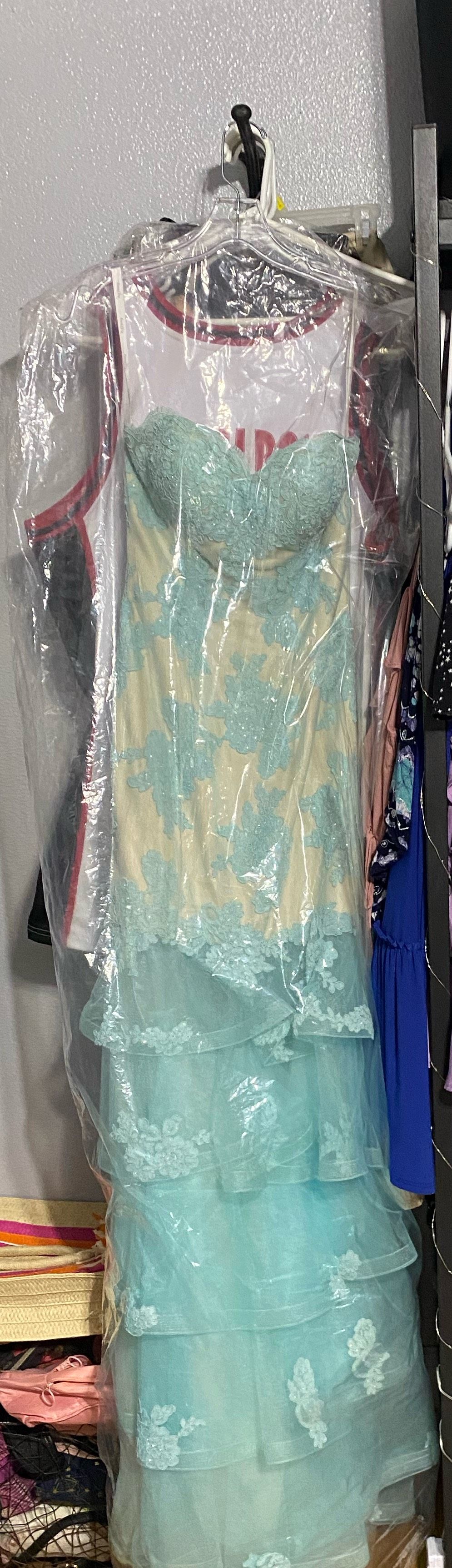 Tiffany Designs Size 4 Blue Mermaid Dress on Queenly