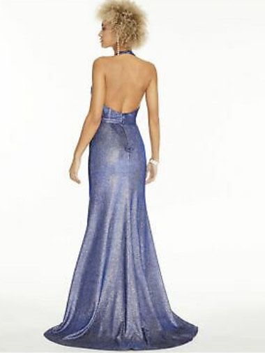 Blondie Nites Girls Size 5 Prom Blue Side Slit Dress on Queenly