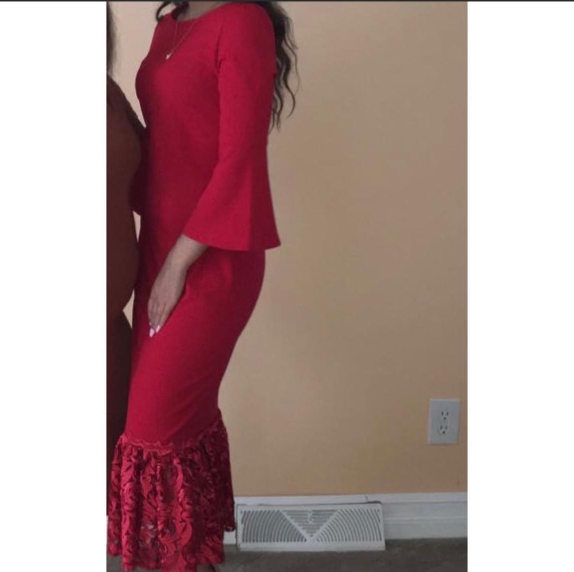 Calvin Klein Size 2 Lace Red A-line Dress on Queenly