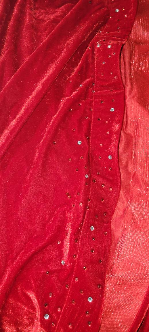 Custom  Size 12 Velvet Red Ball Gown on Queenly