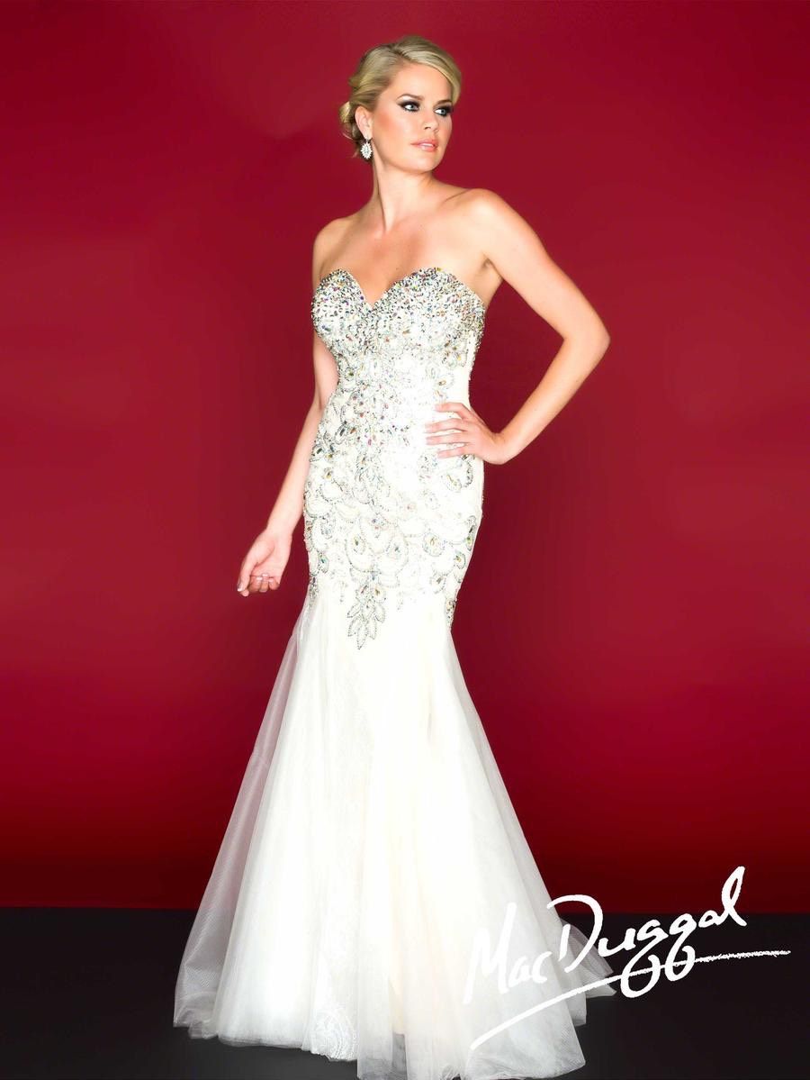 Mac Duggal Size 2 White Mermaid Dress on Queenly