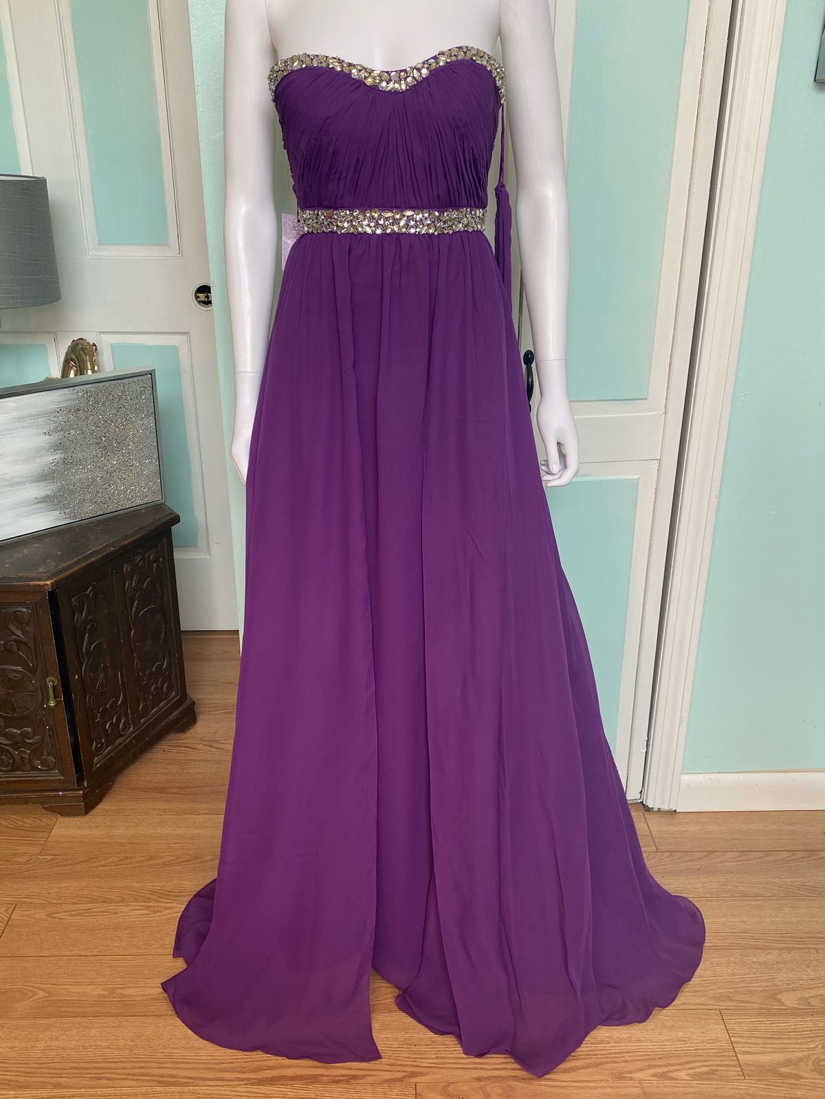 Size 00 Pageant Purple A-line Dress on Queenly