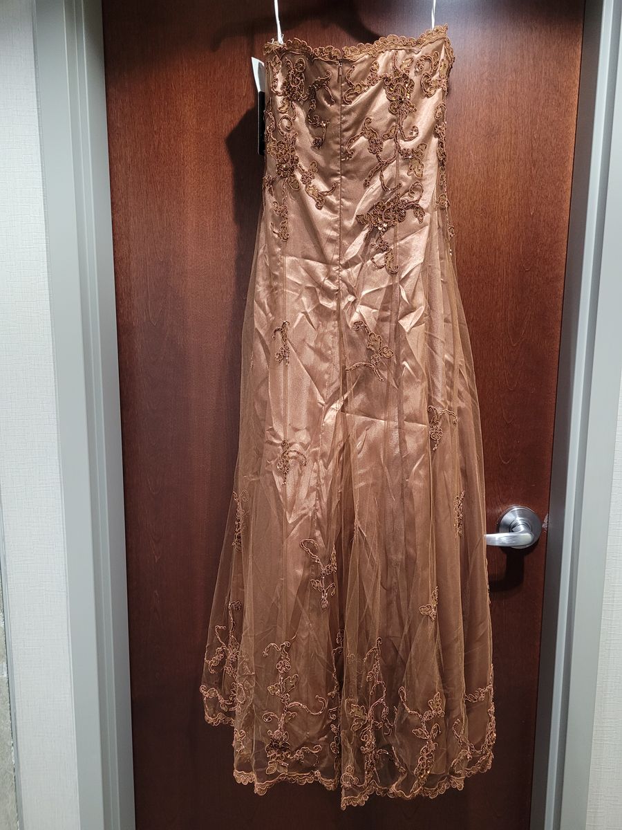 Style 1001 Hannah S Size 12 Lace Nude A-line Dress on Queenly