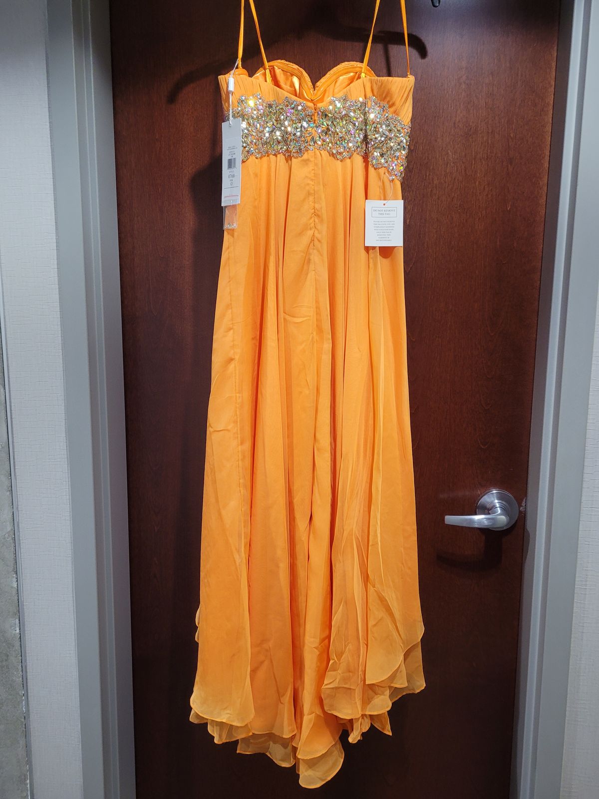 Style 0768 Colors Size 12 Orange Cocktail Dress on Queenly