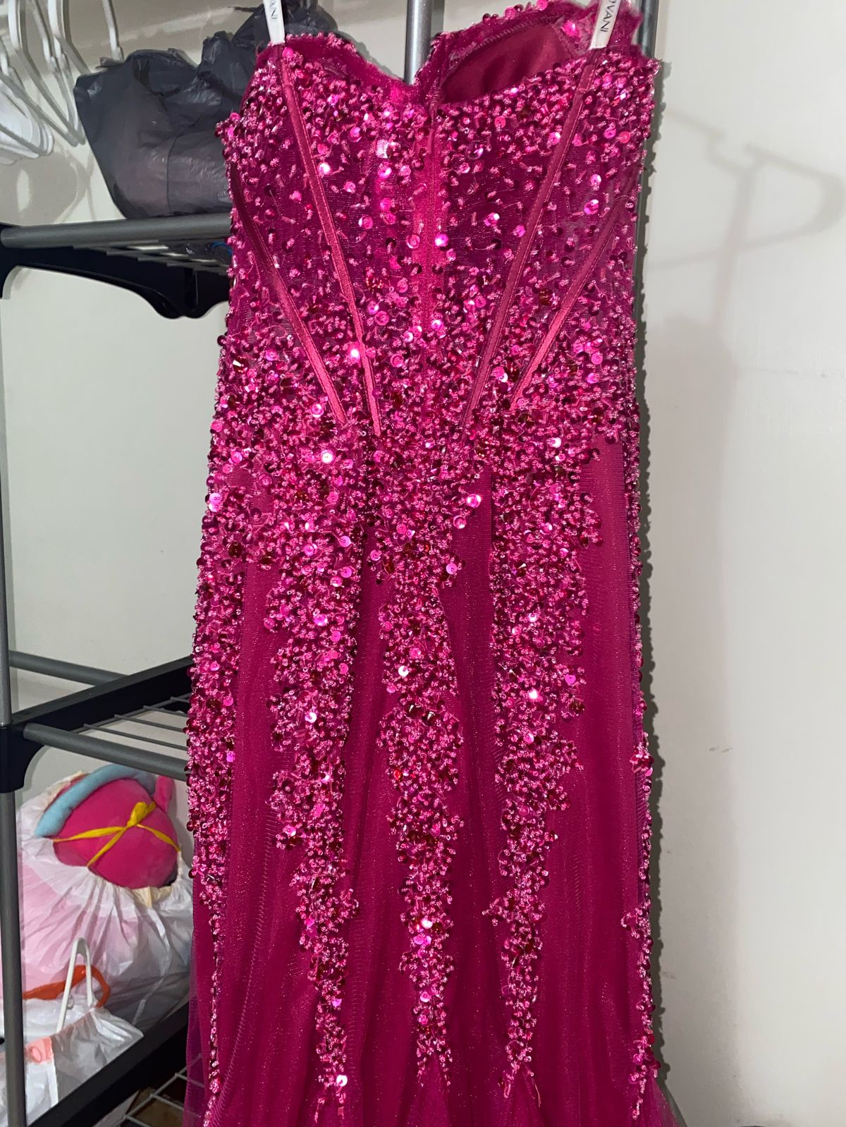 Jovani Size 6 Prom Sequined Pink Mermaid Dress on Queenly