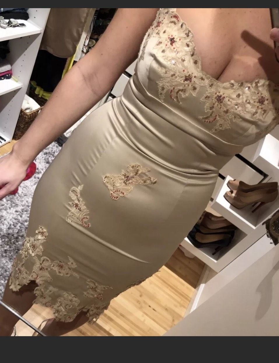 Mandalay Size 6 Nude Cocktail Dress on Queenly