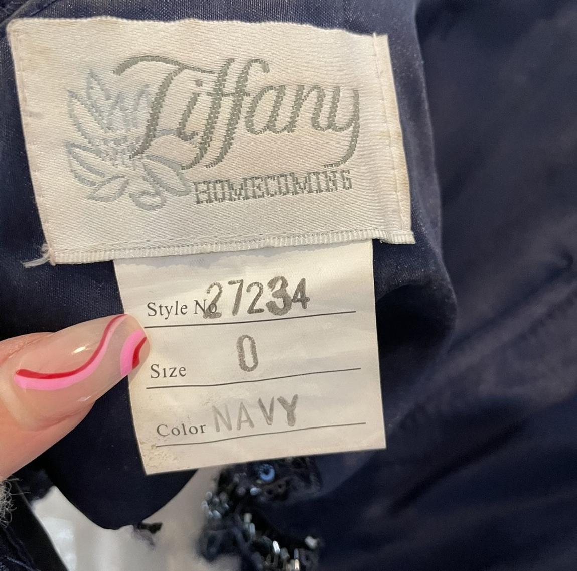 Tiffany Designs Size 0 Blue Side Slit Dress on Queenly