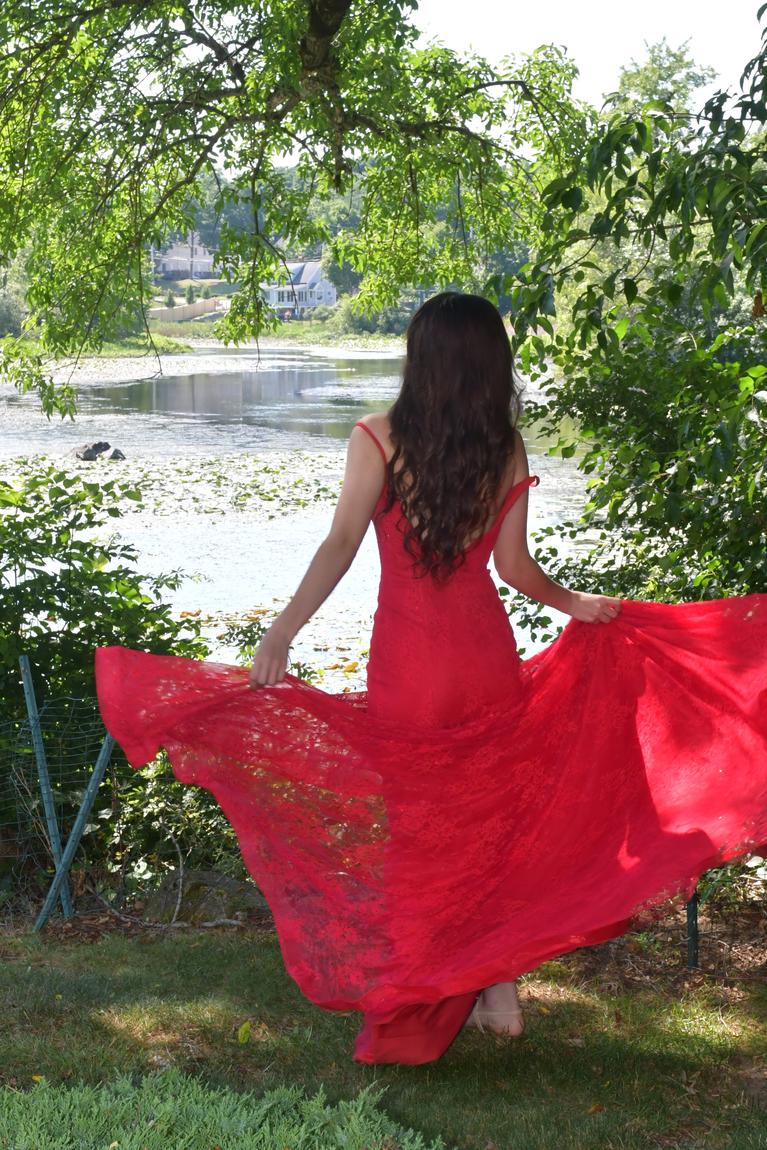 Colette Mon Cheri Size 2 Prom Red Dress With Train on Queenly