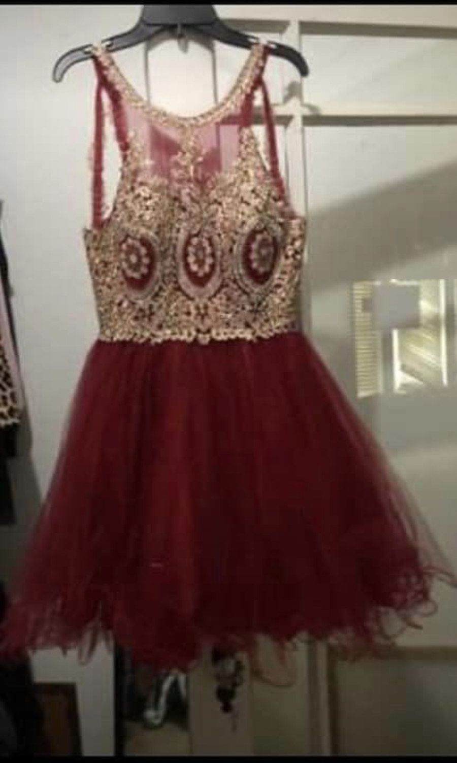 Size 2 Homecoming Lace Burgundy Red A-line Dress on Queenly