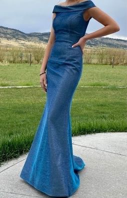 Sherri Hill Size 2 Homecoming Off The Shoulder Royal Blue Floor Length Maxi on Queenly