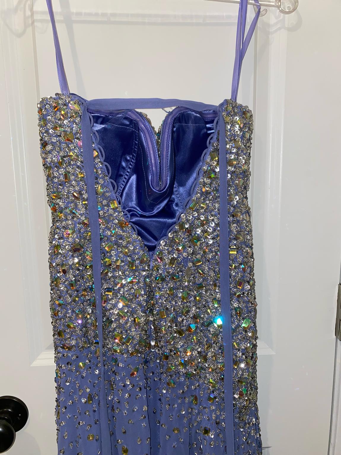 Size 00 Prom Strapless Light Blue Side Slit Dress on Queenly