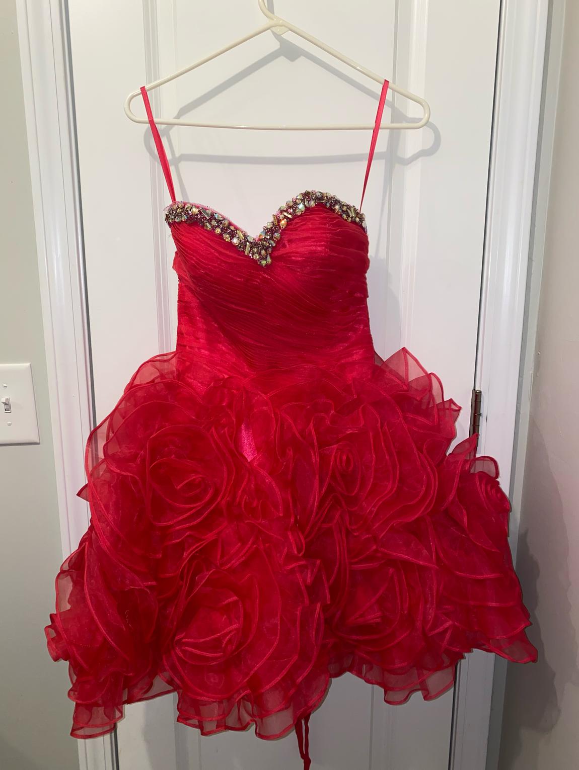 Size 00 Strapless Hot Pink A-line Dress on Queenly