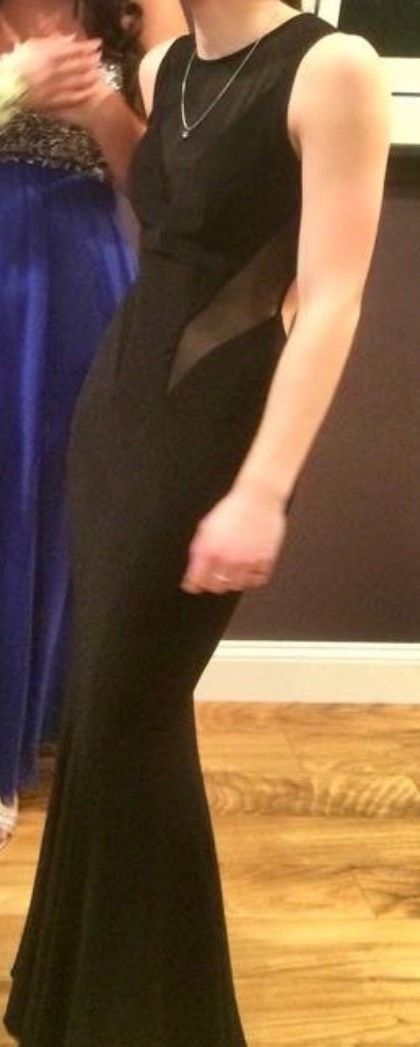 Betsy and Adam Size 0 Sheer Black Mermaid Dress on Queenly