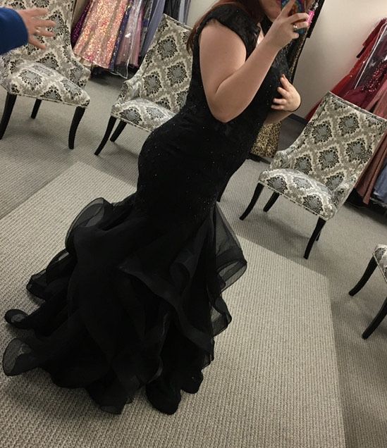 Plus Size 16 Black Mermaid Dress on Queenly