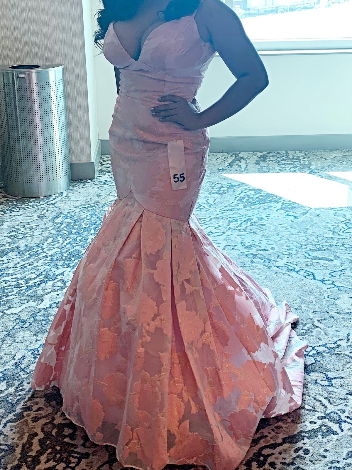 Rachel Allan Size 12 Lace Pink Mermaid Dress on Queenly