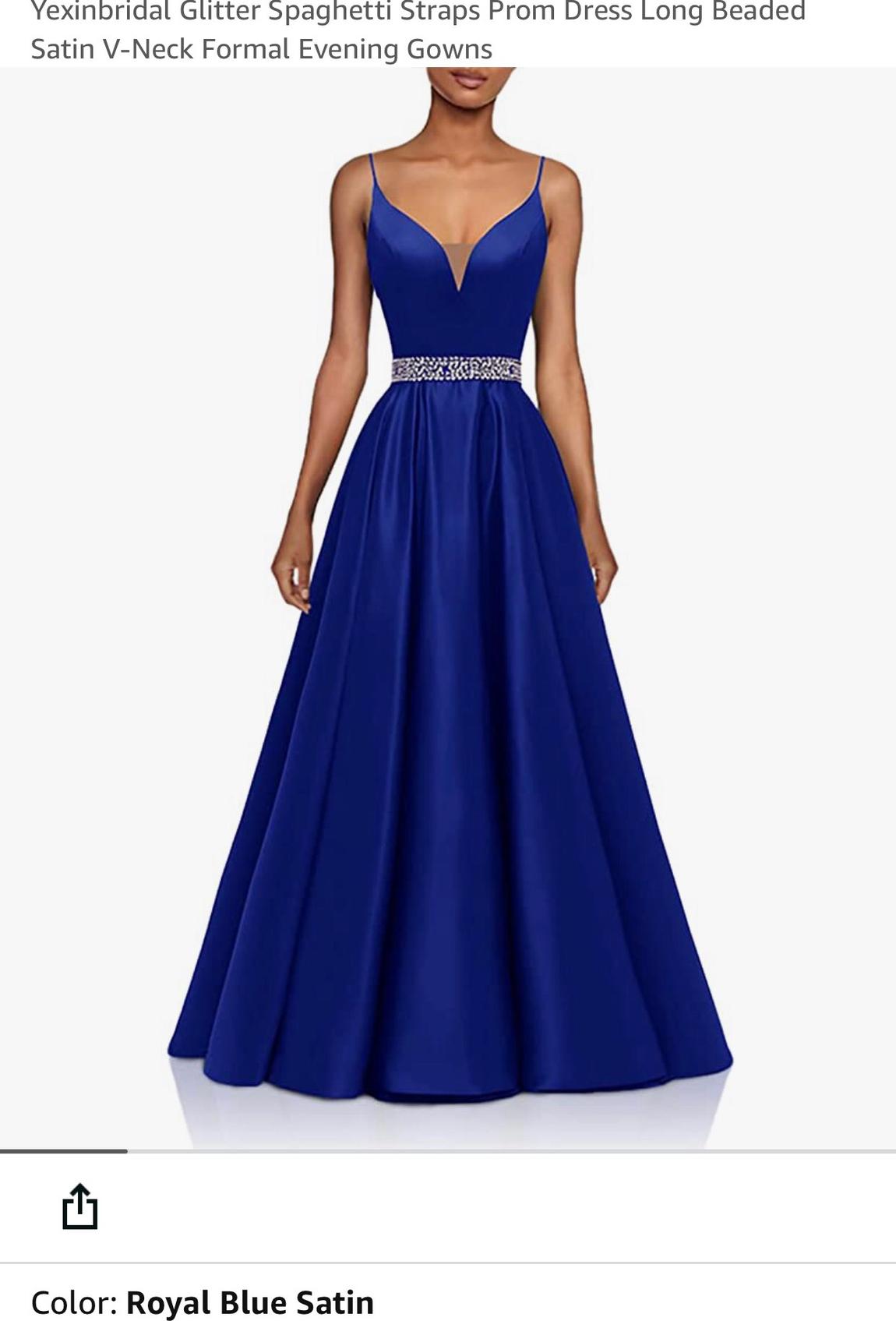 Plus Size 16 Prom Royal Blue Ball Gown on Queenly