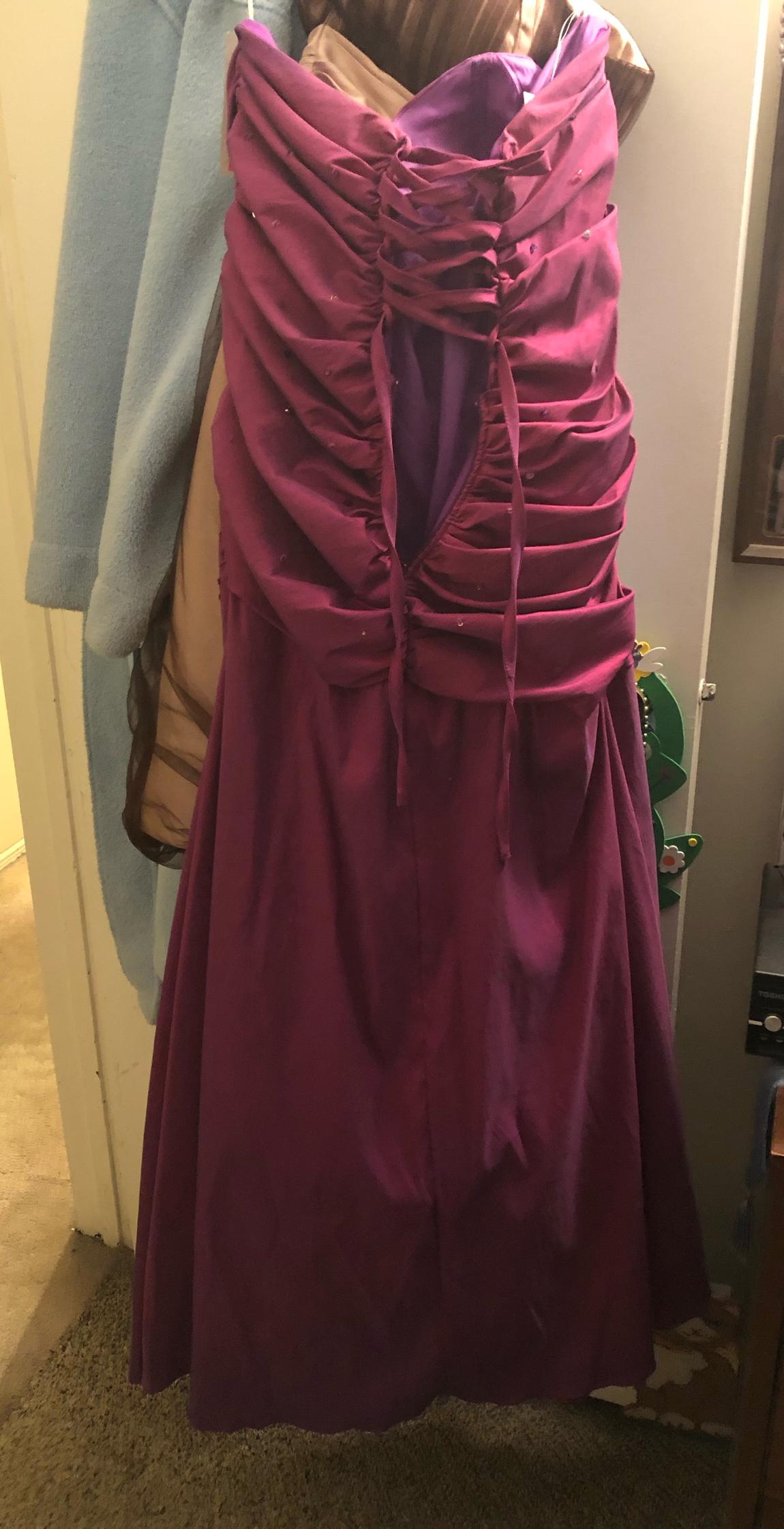 Plus Size 16 Strapless Purple Floor Length Maxi on Queenly