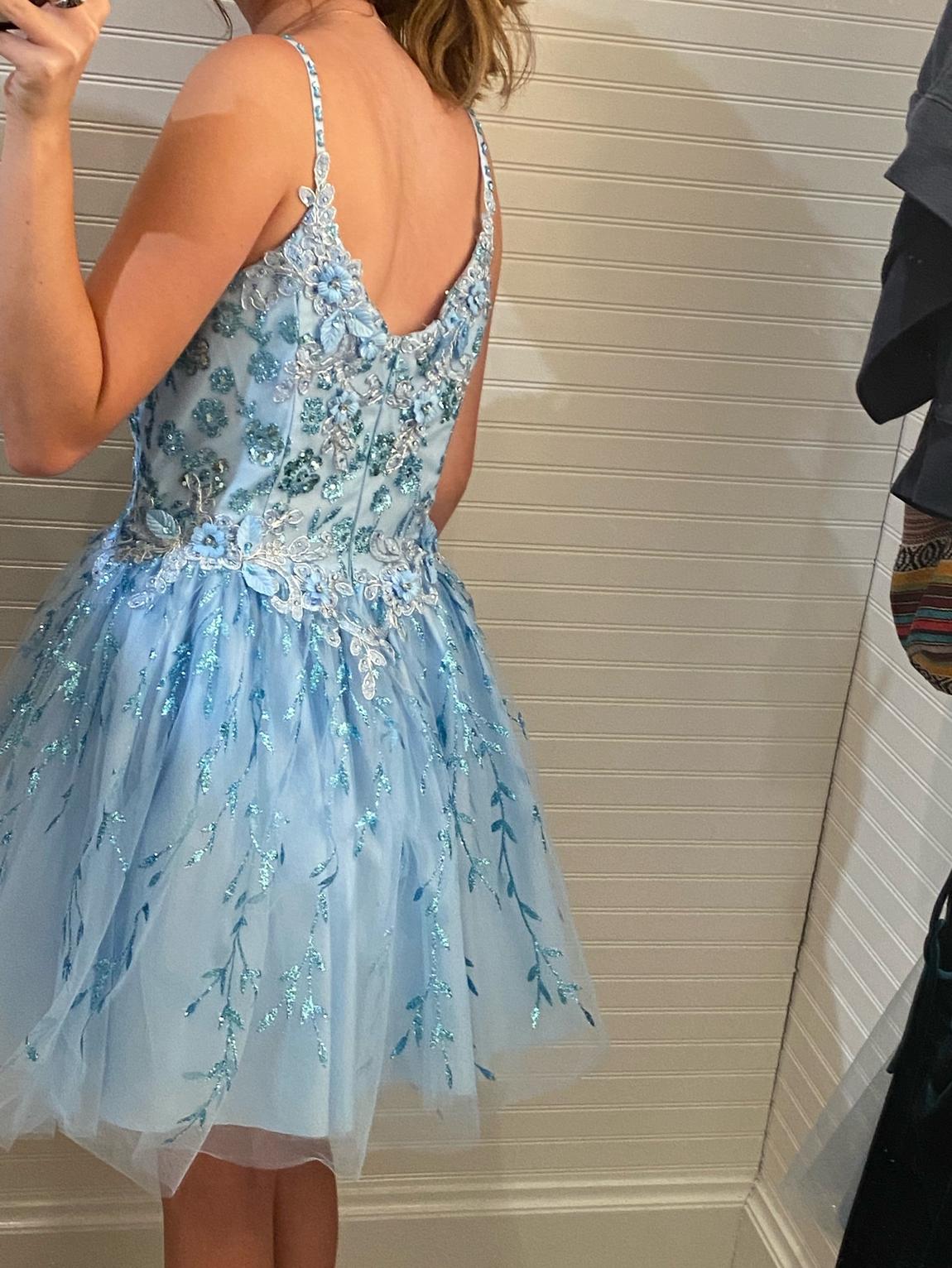 Size 0 Homecoming Light Blue Ball Gown on Queenly