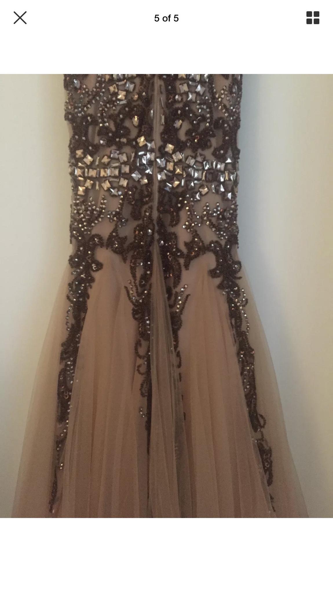 Sherri Hill Size 2 Bridesmaid Plunge Lace Gold Mermaid Dress on Queenly