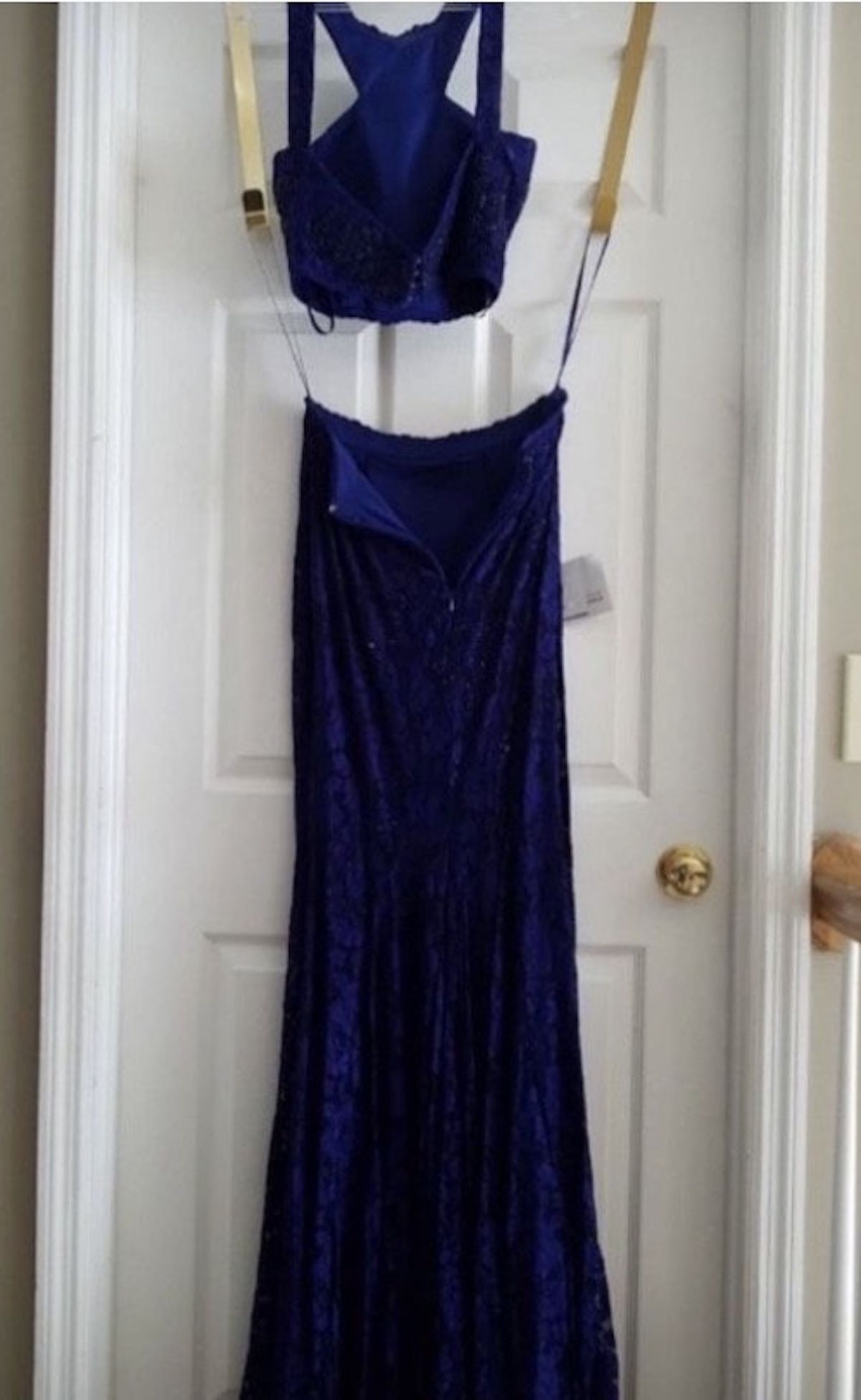 Jovani Size 4 Lace Purple Floor Length Maxi on Queenly