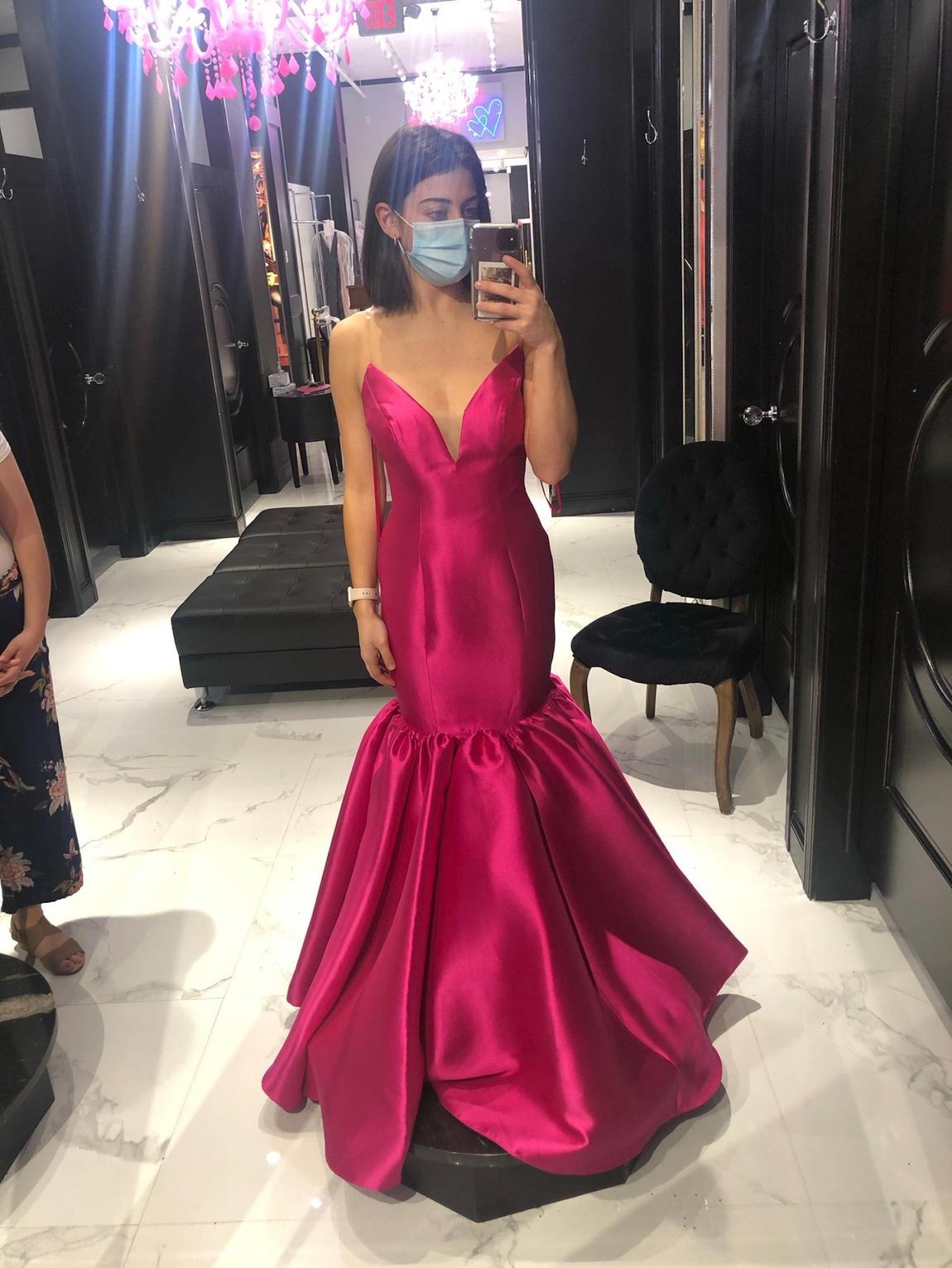 Jovani Size 4 Prom Strapless Hot Pink Mermaid Dress on Queenly